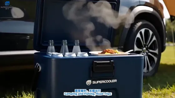 SUPER COOLER Vacuum Insulated Box: lightweight, slim, and portable, with dual temperature control